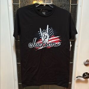 Jackson Guitar Black Graphic T-Shirt for Men Size Small